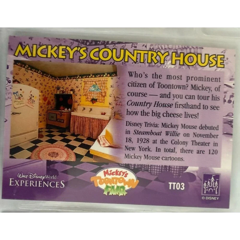 Walt Disney World Experiences Toontown Fair 9 Card Set Complete Extinct Sleeve